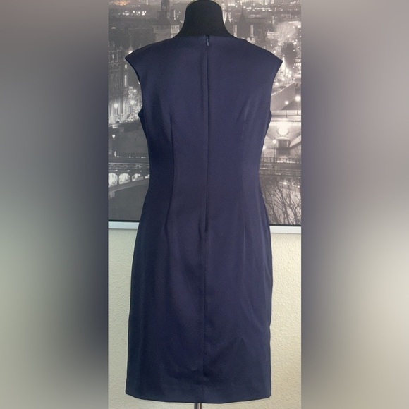 ELIZA J Navy Blue Sheath Dress Size 10P - Picture 4 of 6
